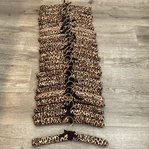 Leopard Padded Clothes Hangers With The Bow Ribbon Detail And A Swivel Hook.